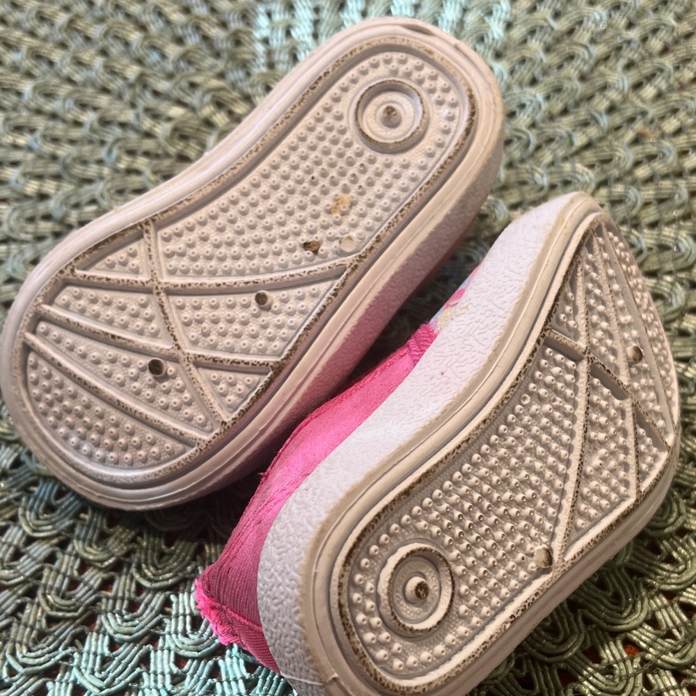 Laura Ashley size 3 Pink and Blue Checkered Kids Sneakers. Worn once - Picture 2 of 4